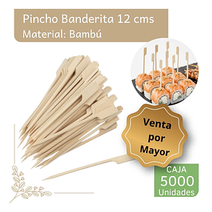 Caja Brocheta | Pincho Banderita Bambú 12 (5000 Unidades)