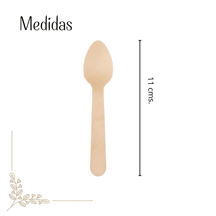 Caja Cucharita Madera 11 Cm Para Té O Postres (2500 Unidades) 2