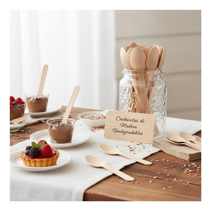 Caja Cucharita Madera 11 Cm Para Té O Postres (2500 Unidades) 6