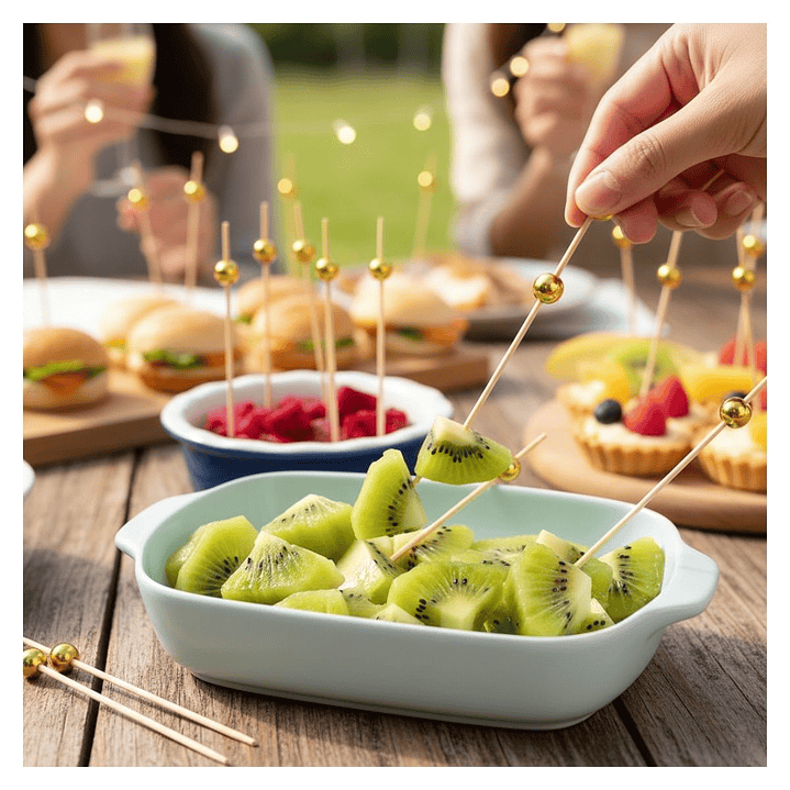 Caja Brocheta | Pincho Perla Dorada 12 cm (5000 Unidades) 8