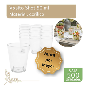 Caja Vaso Shot Plástico Acrílico 90 ML (500 Unidades)