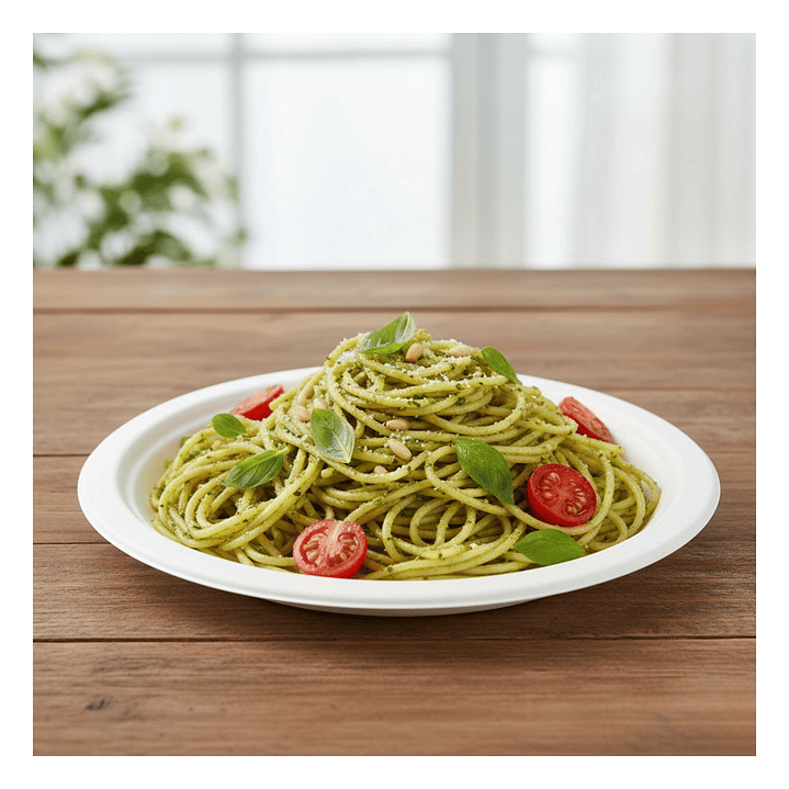 Caja Plato bagazo redondo blanco 23 cm (500 unidades) 5