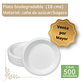 Caja Plato bagazo redondo blanco 18 cm (500 unidades) - Miniatura 1