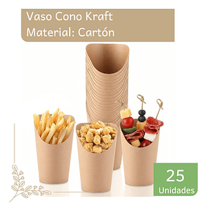 Vasos Cartón Kraft 13.5 cm   (paquete 25 unidades)