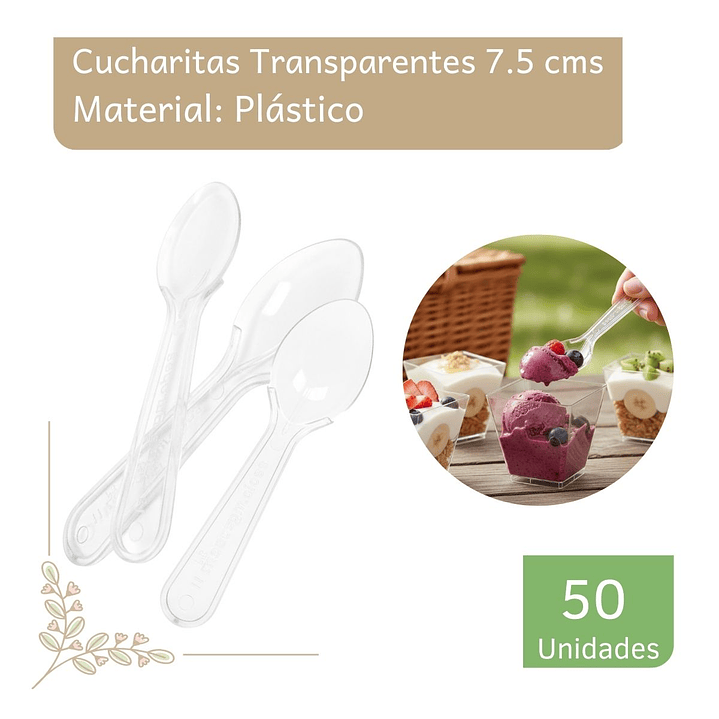 Cucharita Degustación Cristal 7,5 cms (paquete 50 Unid) 1