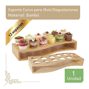 Soporte Curvo Shots y Vasitos de degustaciones (12 Cavidades)