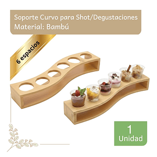 Soporte Curvo Shots y Vasitos de degustaciones (6 Cavidades)