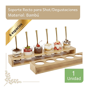 Soporte Recto Shots y Vasitos de degustaciones (6 Cavidades)