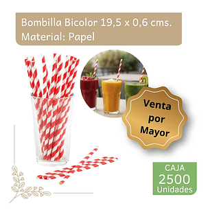 Caja Bombillas De Papel Bicolor (2500 unidades)