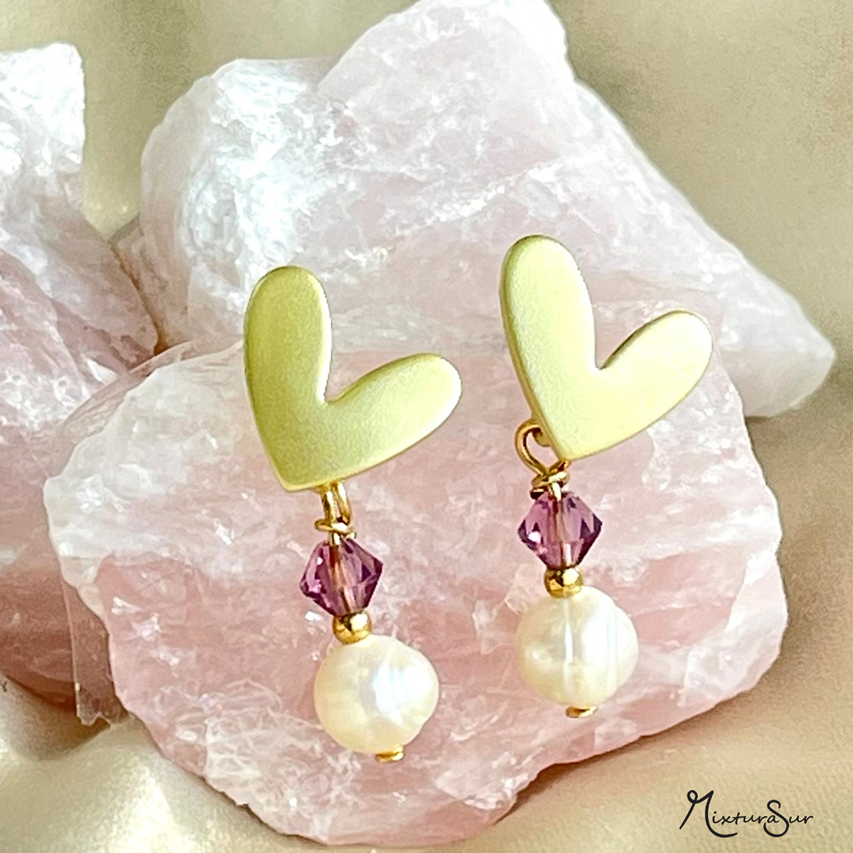 Aretes en Oro Rosa 14k modelo Romina – Tressor Joyeros