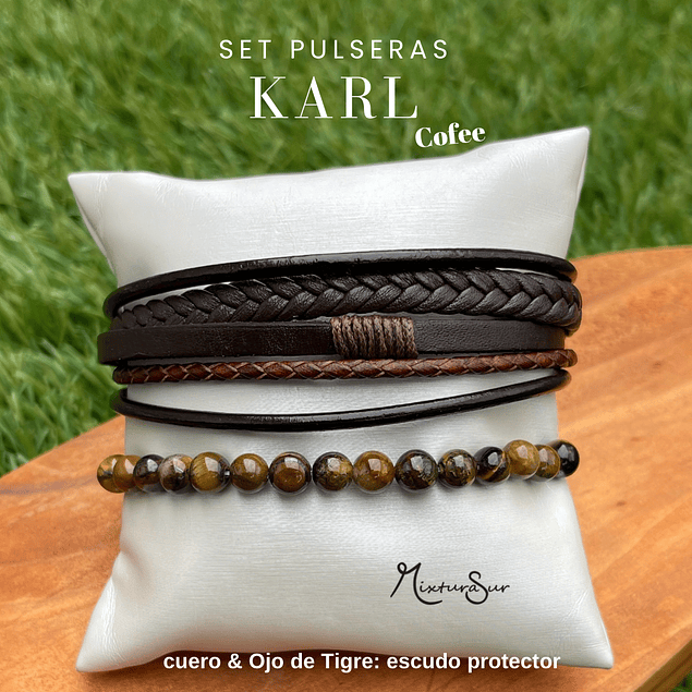 Set Pulseras Karl coffe