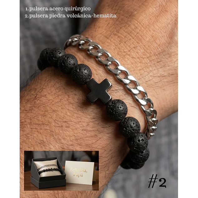 Set 2 Pulseras Día del Padre