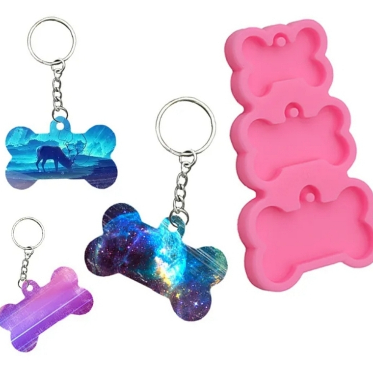 Molde Silicona Placa Mascota Rosado  3