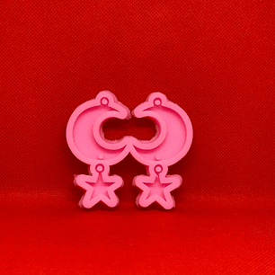 Molde para resina  Aro luna y estrella 