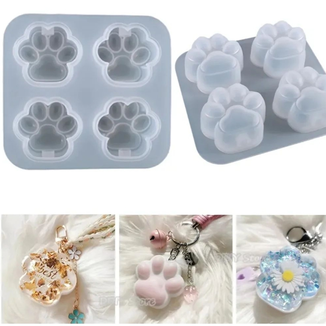 Molde para resina  huellas mascota  1