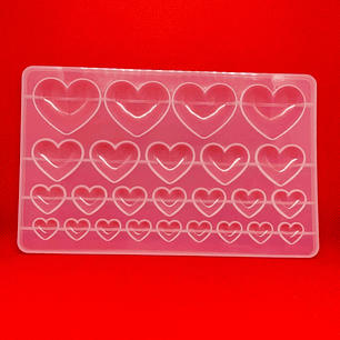 Molde para resina Corazones mix grande