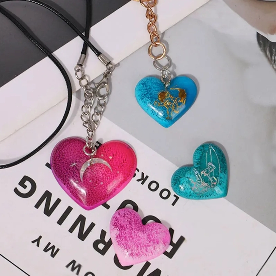 Molde para resina Corazones mix grande 3