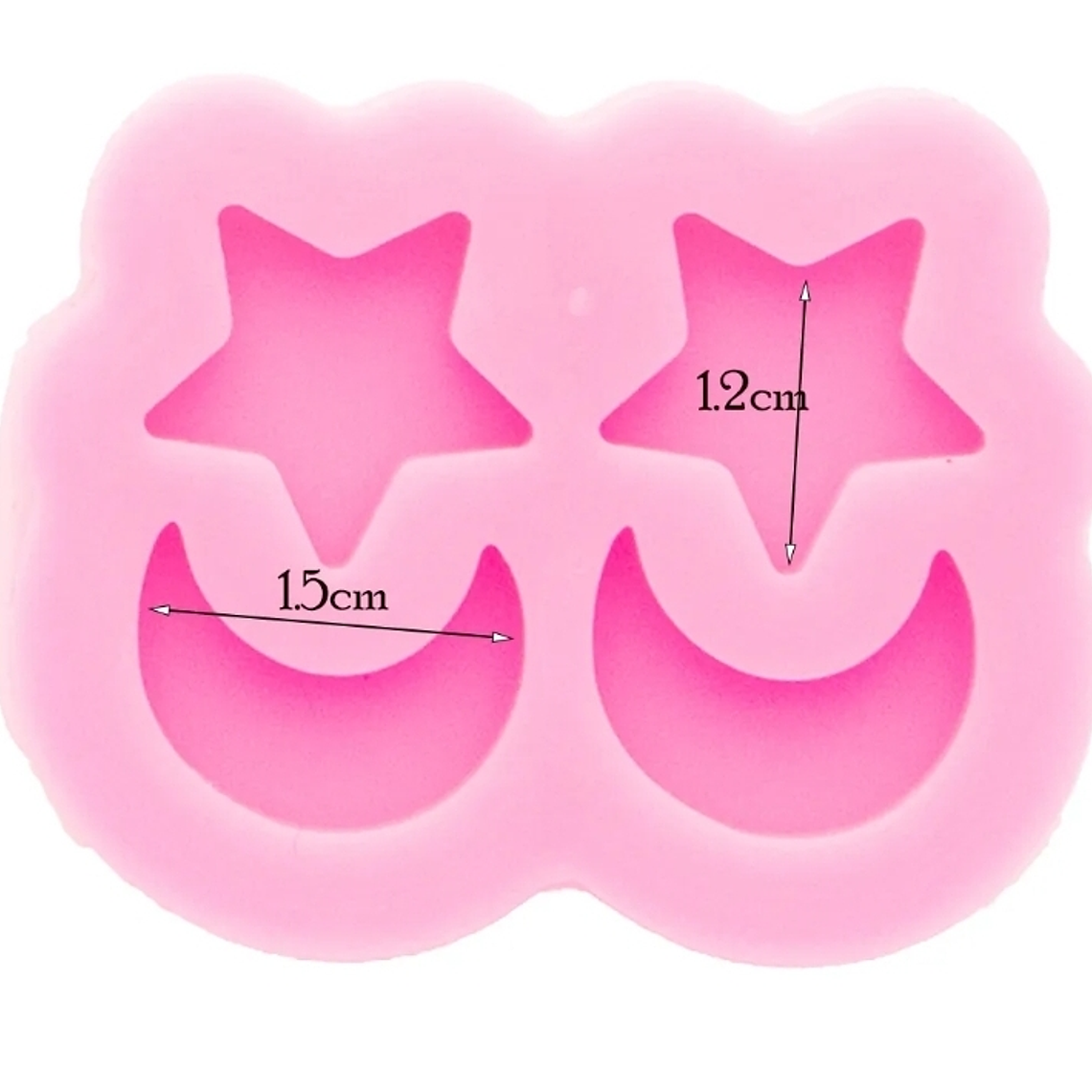 Molde para resina Luna y estrella pequeños  2