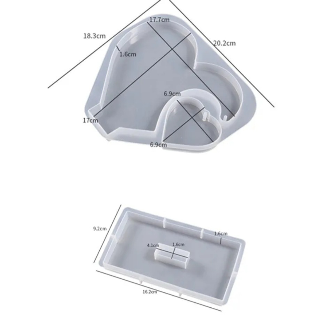 Molde para resina Corazon Retrato Grande  2