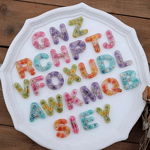 Moldes para resina  Abecedario redondo pequeño 