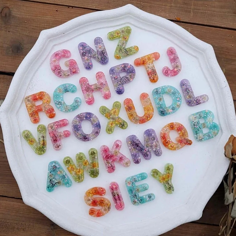 Moldes para resina  Abecedario redondo pequeño  1