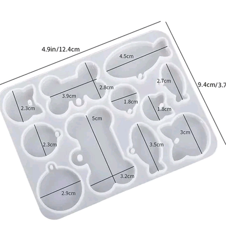 Mix molde placas mascota silicona resina 2