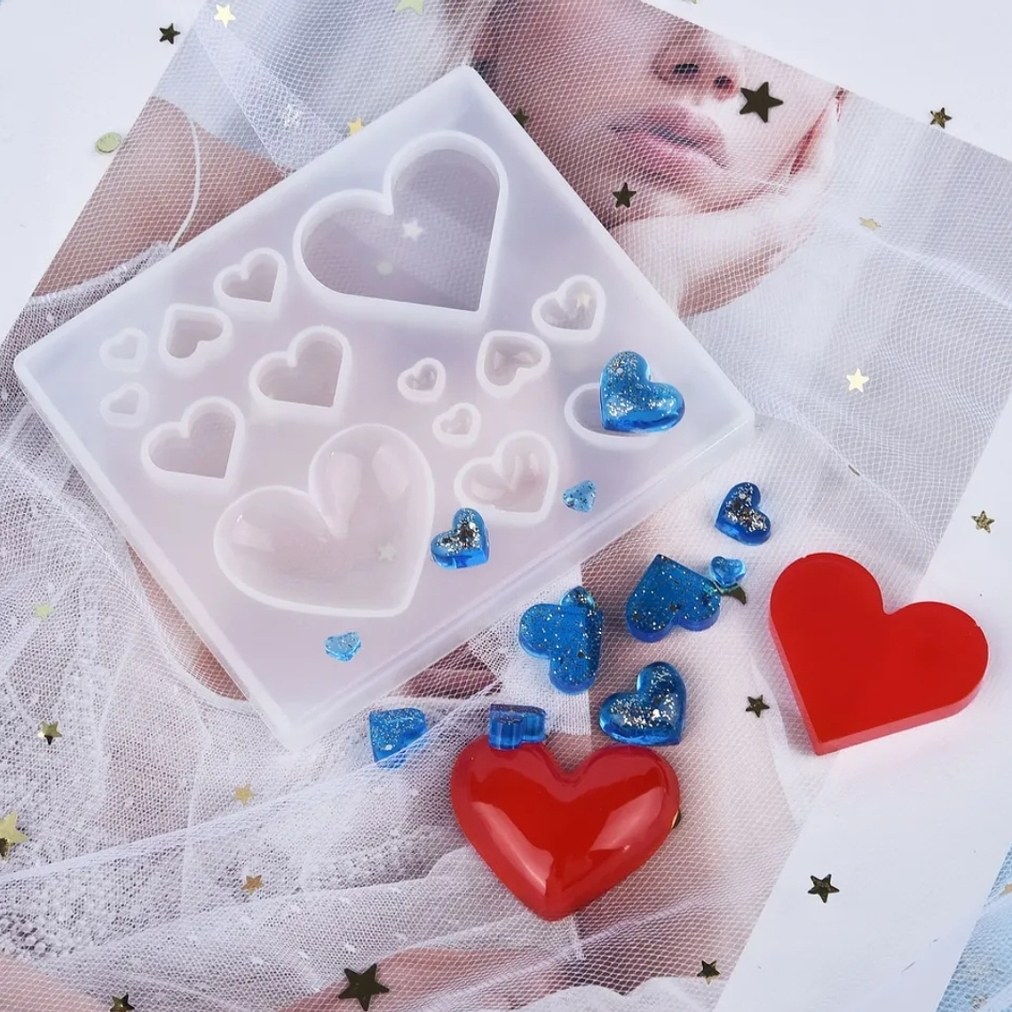Moldes para resina  Mix corazones pequeños  1