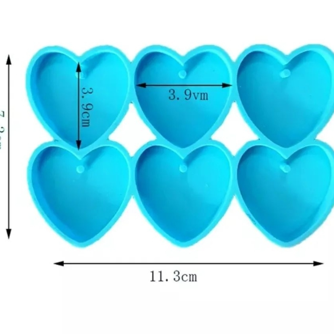 Molde silicona Corazones resina 1