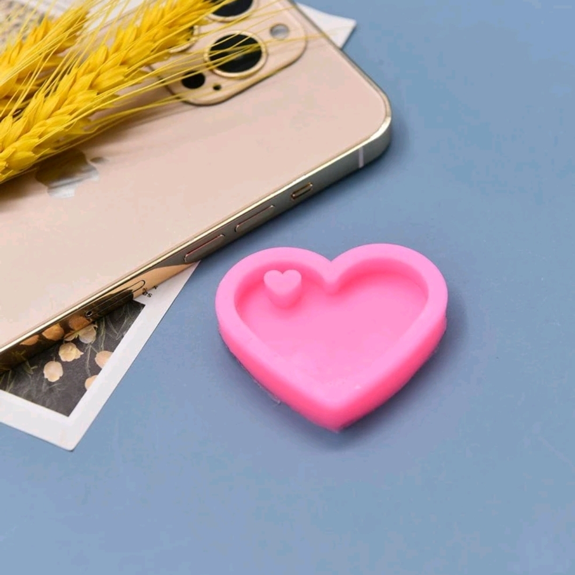 Moldes para resina Corazon rosado 1