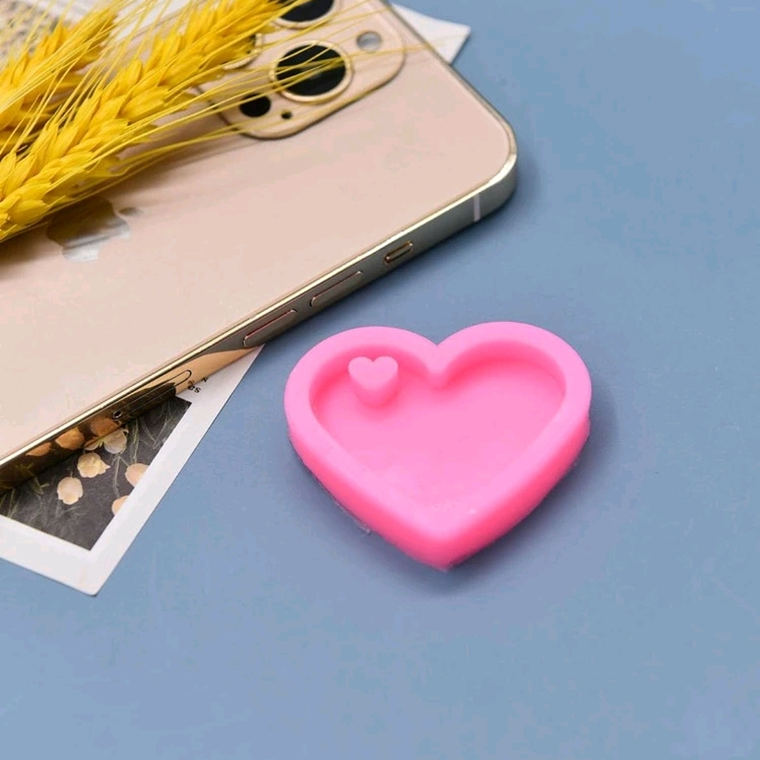 Moldes para resina Corazon rosado 1