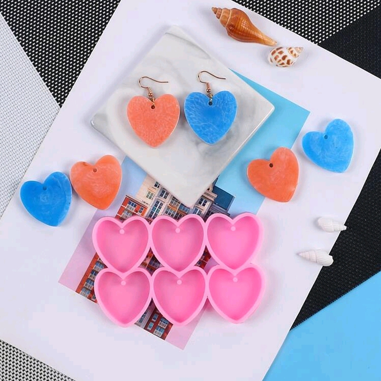 Molde silicona Corazones resina 3