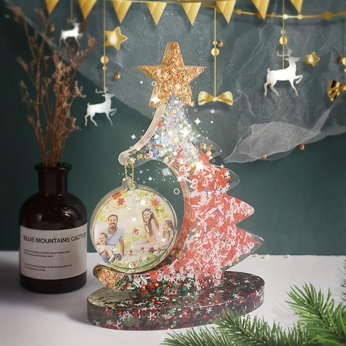 Molde para resina árbol navidad con retrato 1