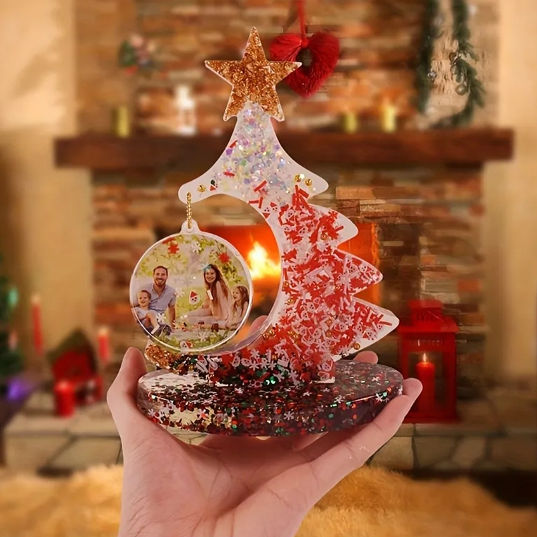 Molde para resina árbol navidad con retrato 3