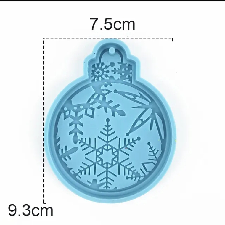 Molde resina bola de navidad copo 1