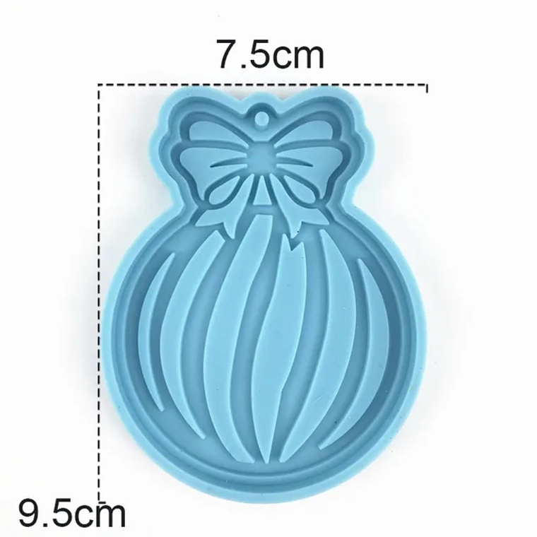 Molde resina bola navidad con moño 1