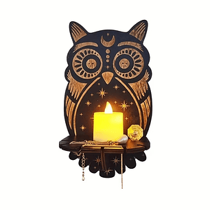 Candelabro colgante de pared búho 