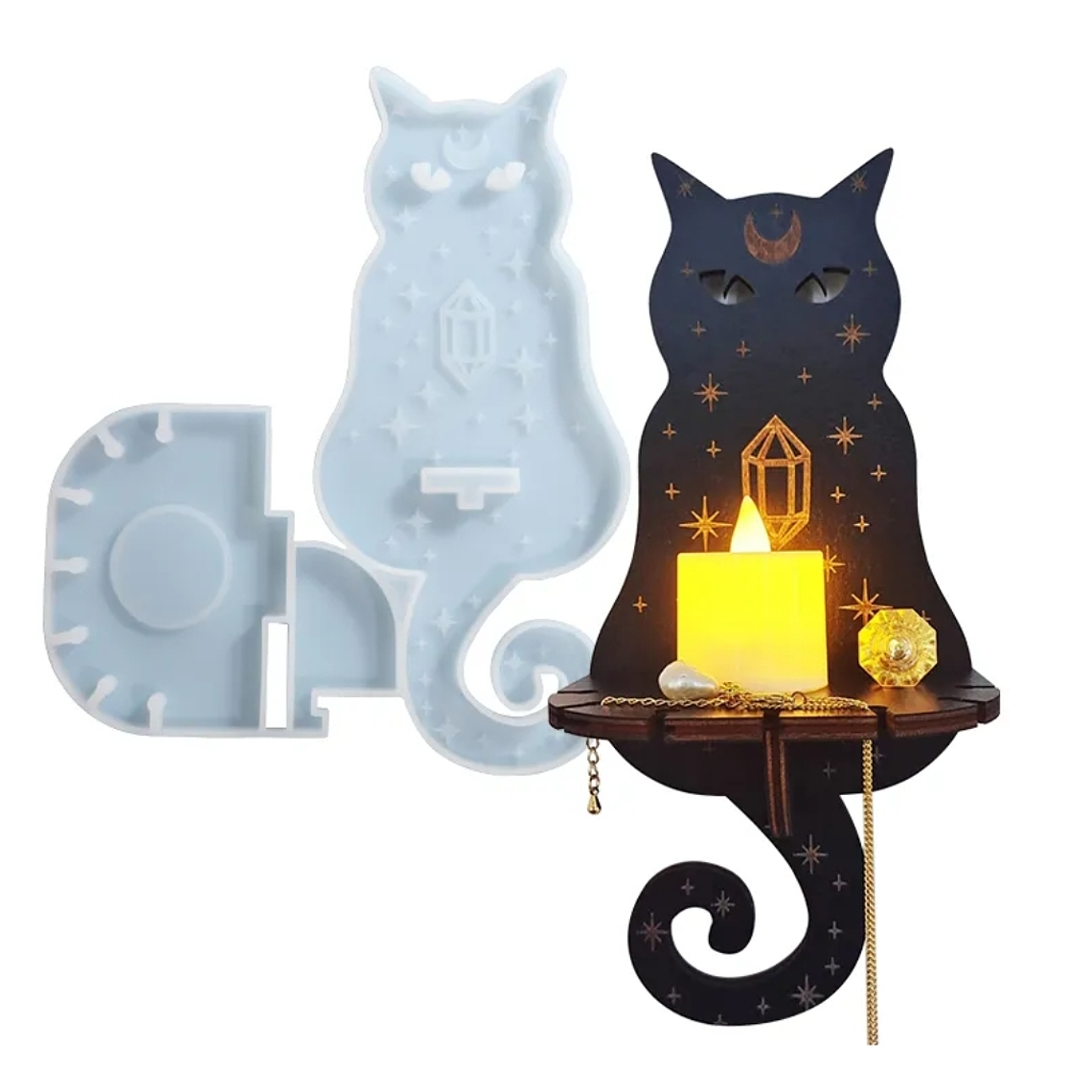 Molde Candelabro colgante de pared gato  2