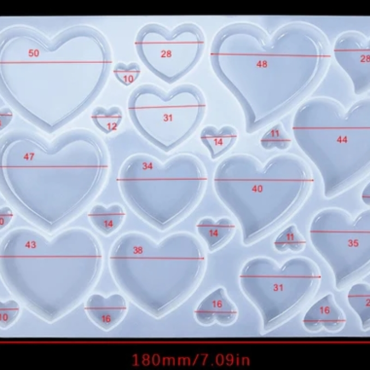 Molde Corazones mix formas  2