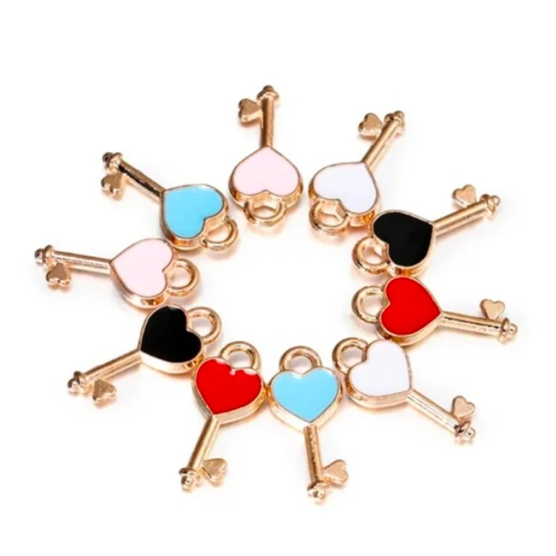 Dijes bisuteria llave corazón  1