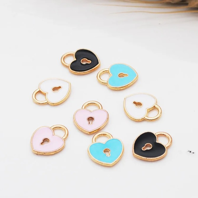 Dijes bisuteria candado corazón  1