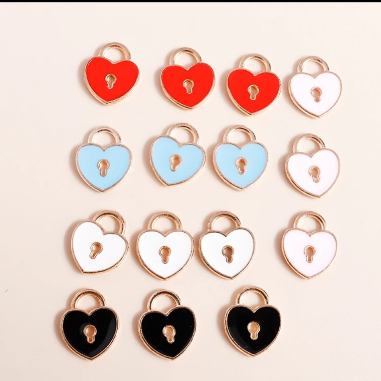 Dijes bisuteria candado corazón  3