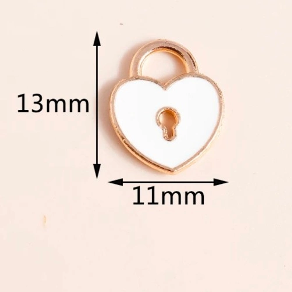 Dijes bisuteria candado corazón  2