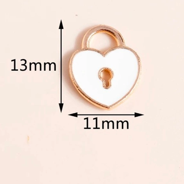 Dijes bisuteria candado corazón  2