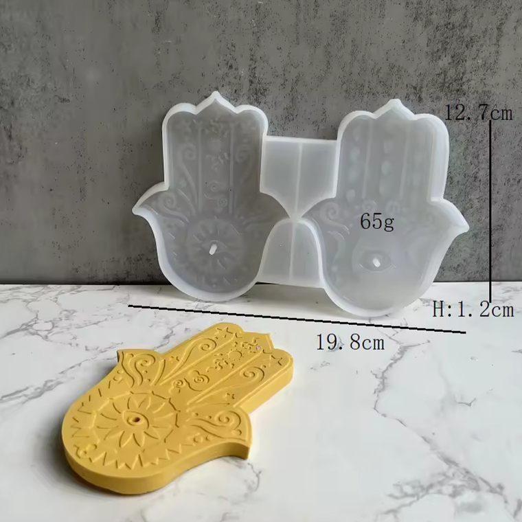 Molde resina porta incienso Manos de Fátima 3