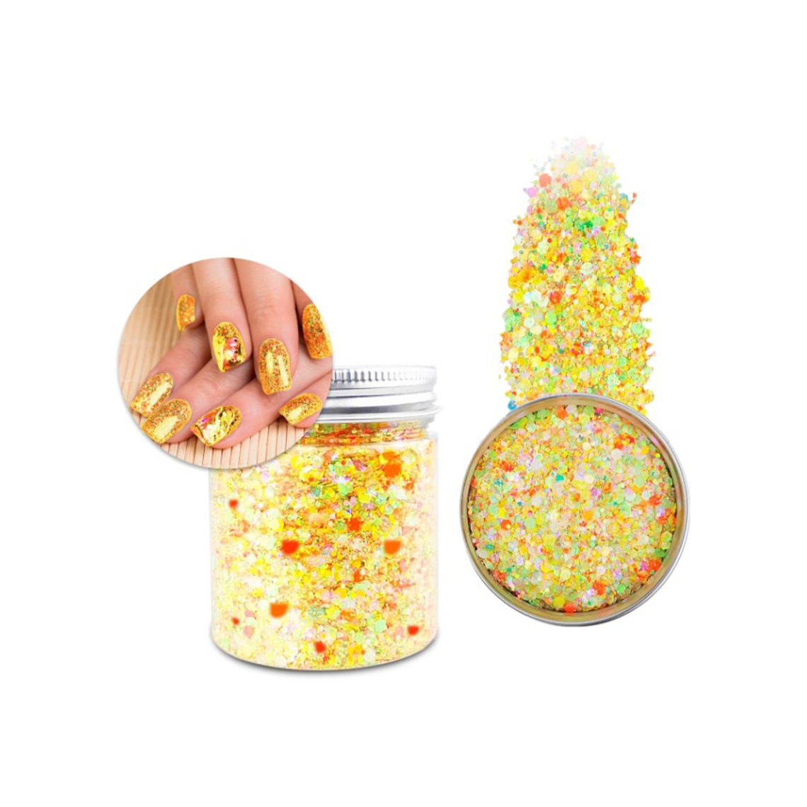 Glitter Amarillo Brillante  1