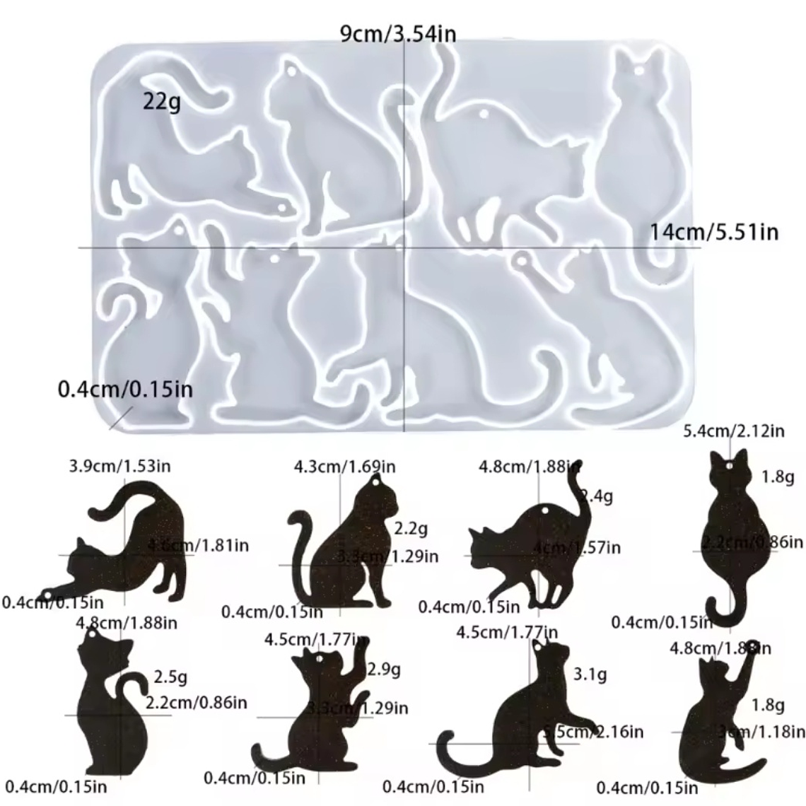 Molde posturas gatitos  3