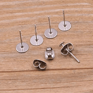 Pendientes acero inoxidable plateado 