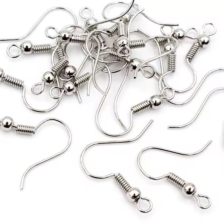 Gancho aros acero inoxidable plateados  1