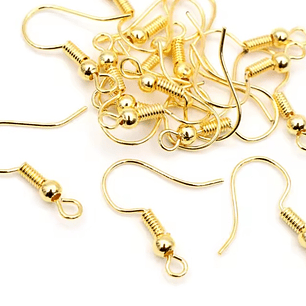 Ganchos aros acero inoxidable dorado 