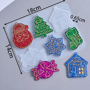 Molde mix navidad resina
